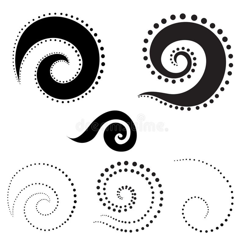 Set of Twirl design elements. Set of Twirl design elements