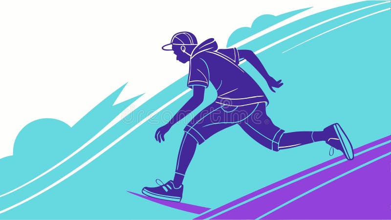 Projektionsvektor för sportdesign för dynamisk körningsåtgärd Generativ AI vektor illustrationer