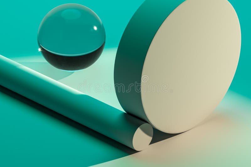 Projektionsyta av blankcylindervägg för reklamartiklar. podium-stadium av abstrakta geometriska siffror 3d royaltyfri illustrationer