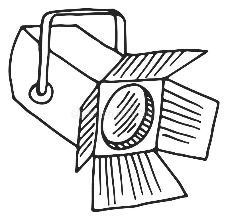 Projektorikon. halvljusglödlampa royaltyfri illustrationer
