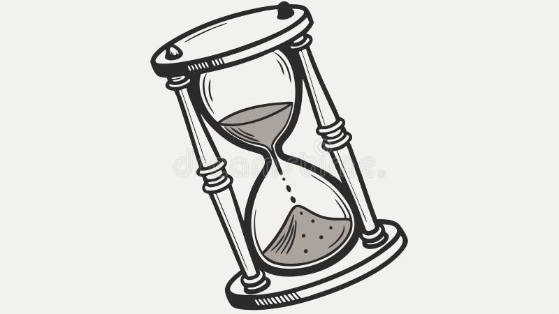 Projektowanie wektora pomiaru i zarządzania czasem zegara Vintage Hourglass Generation AI royalty ilustracja