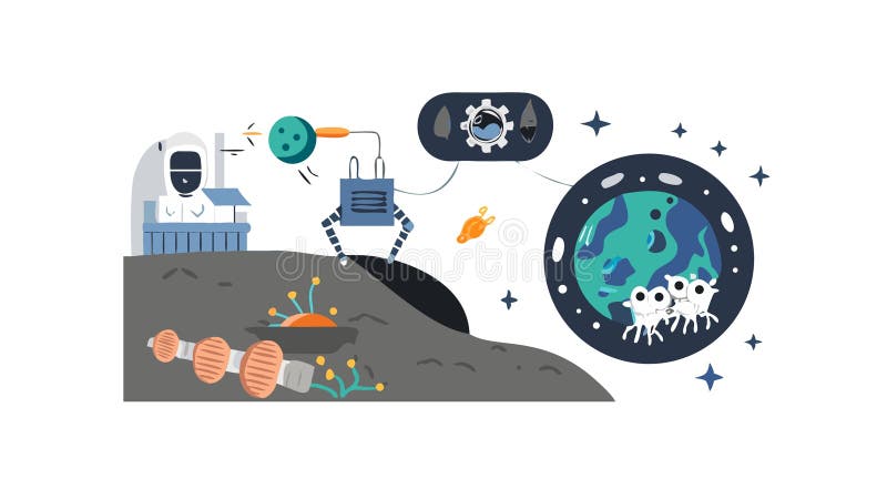 Projektowanie wektora łączności globalnej Digital World and Time Generation AI royalty ilustracja