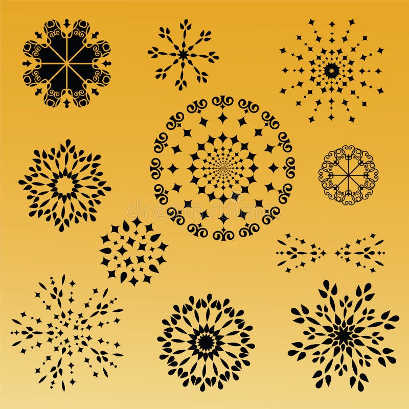 Design elements funky shapes thqat can be used for flowers snowflakes and decoration (each element is one piece). Design elements funky shapes thqat can be used for flowers snowflakes and decoration (each element is one piece)