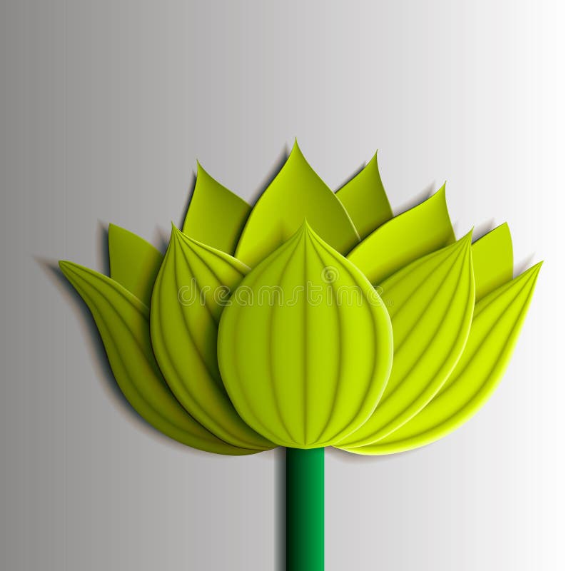 Projektów elementy - żółty lotosowy kwiat 3D ilustracji Projektów elementy - żółty lotosowy kwiat 3D ilustracji