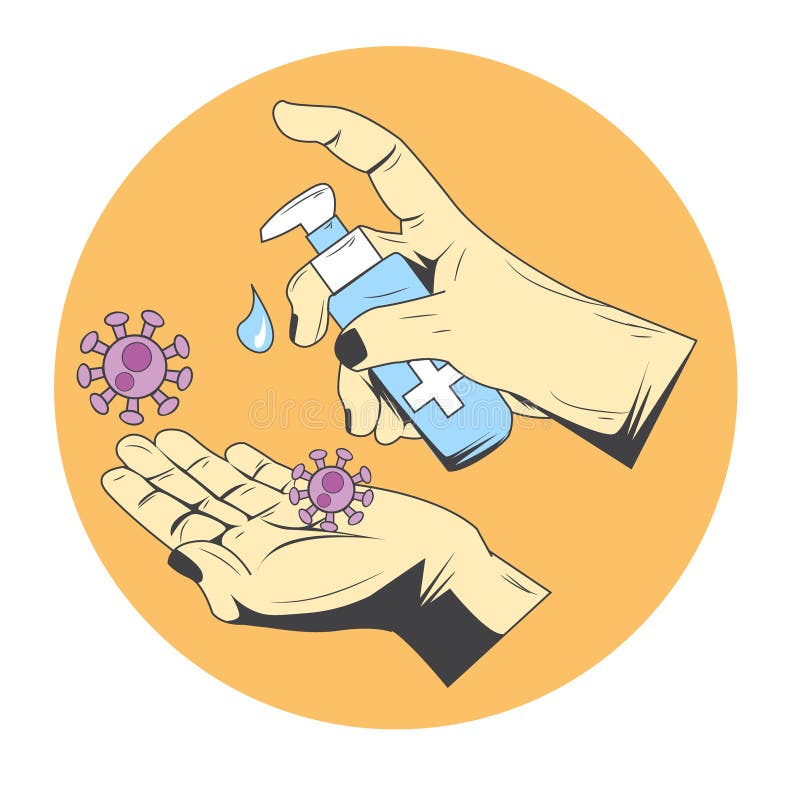 Projetar vírus da corona antisséptico-antisséptico-gel para sanitizer manual