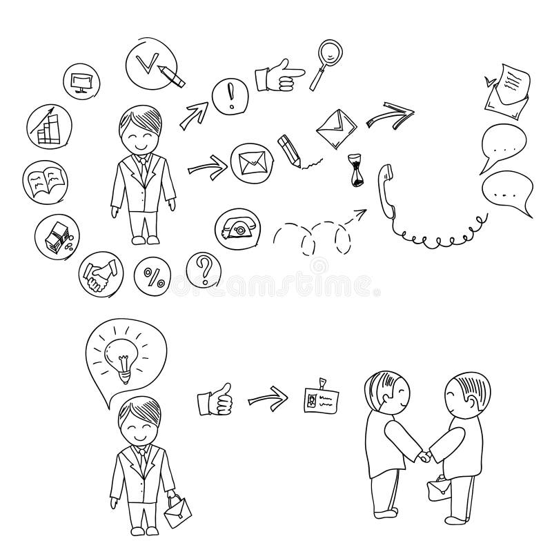 Projeto ajustado em um infographics branco do fundo, procura de emprego da ideia do ícone do negócio da garatuja da mão, resumo ilustração royalty free Projeto ajustado em um infographics branco do fundo, procura de emprego da ideia do ícone do negócio da garatuja da mão, resumo ilustração royalty free