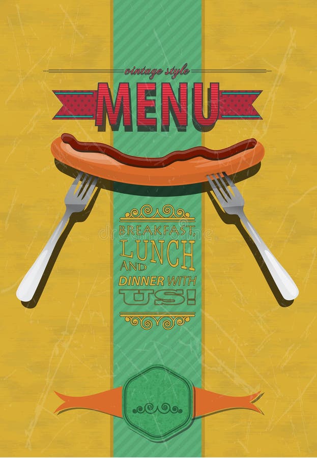 Projeto antiquado do primeiro menu da página ilustração royalty free Projeto antiquado do primeiro menu da página ilustração royalty free
