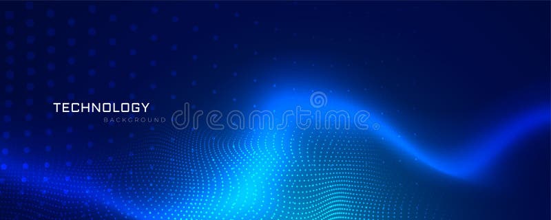 Projeto azul abstrato da bandeira da tecnologia ilustração stock Projeto azul abstrato da bandeira da tecnologia ilustração stock
