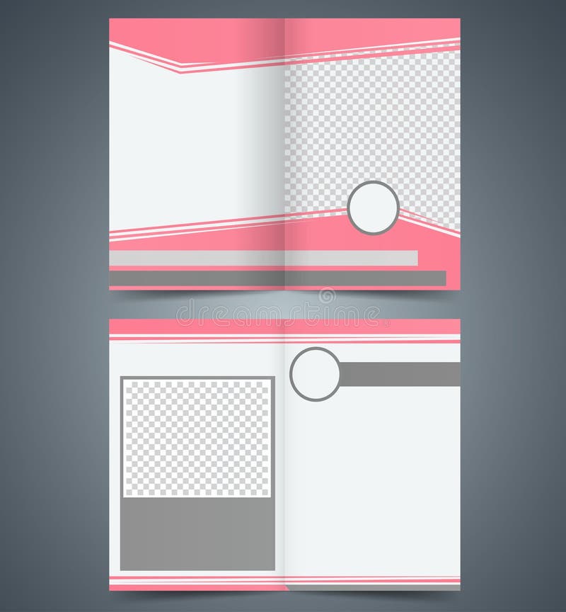 Projeto bifold vazio do molde do folheto com co cor-de-rosa ilustração royalty free Projeto bifold vazio do molde do folheto com co cor-de-rosa ilustração royalty free