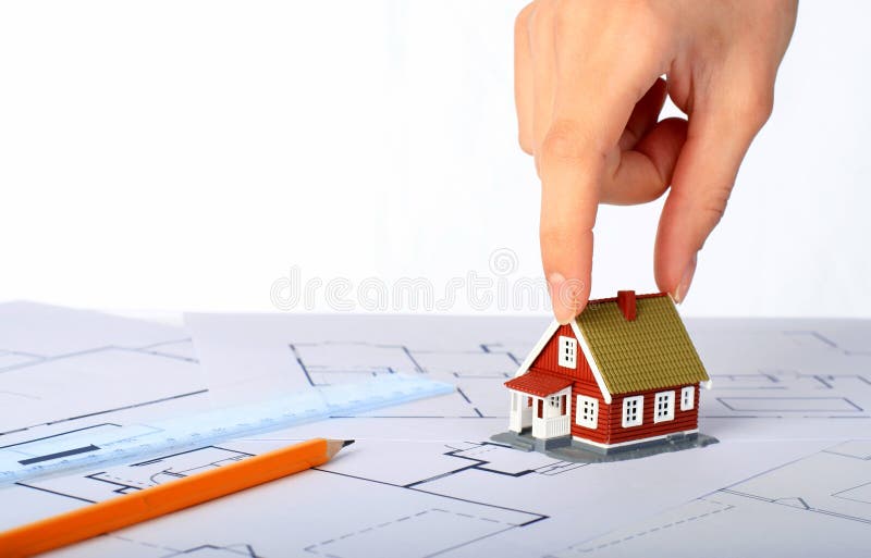 Projeto de uma nova casa imagem de stock