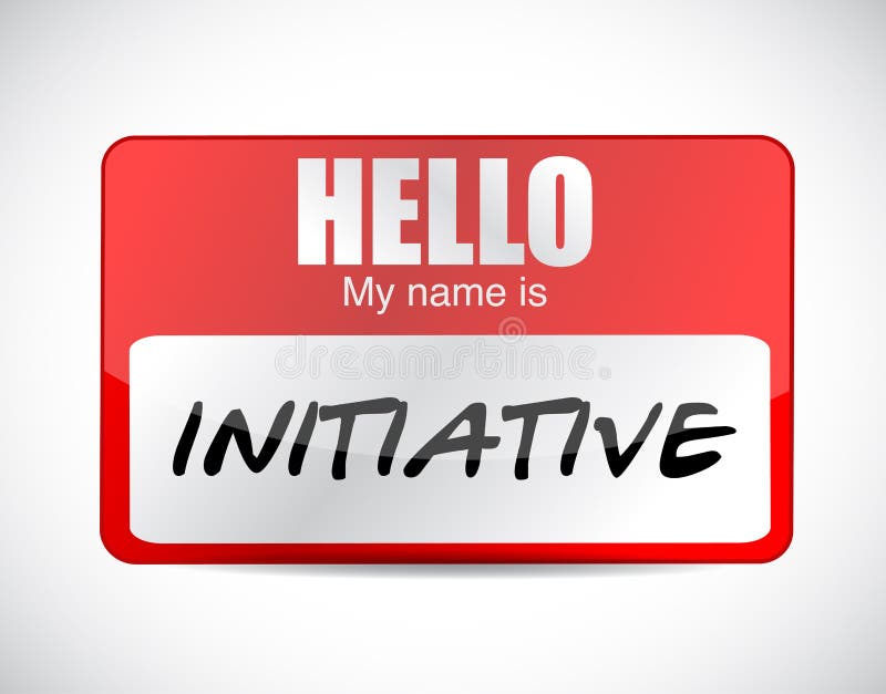 Initiative name tag illustration design over a white background. Initiative name tag illustration design over a white background
