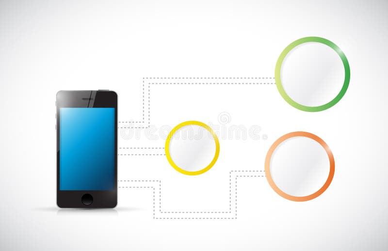 Diagrama de rede telefónica, ilustração de design ilustração do vetor