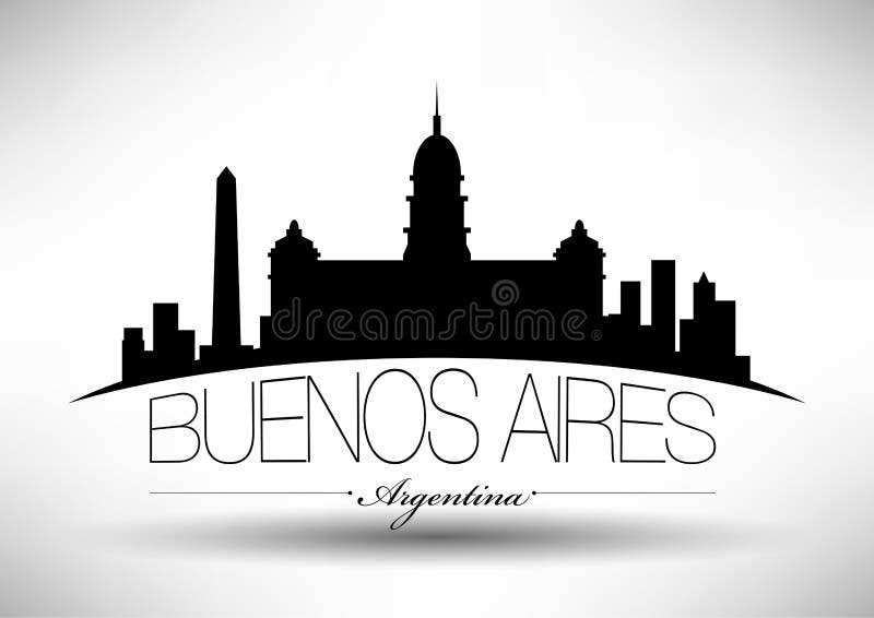 Projeto da skyline da cidade de Buenos Aires do vetor ilustração do vetor Projeto da skyline da cidade de Buenos Aires do vetor ilustração do vetor
