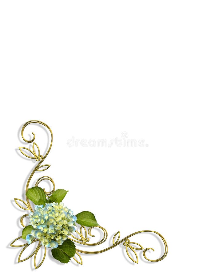 Projeto de canto floral do Hydrangea ilustração stock Projeto de canto floral do Hydrangea ilustração stock