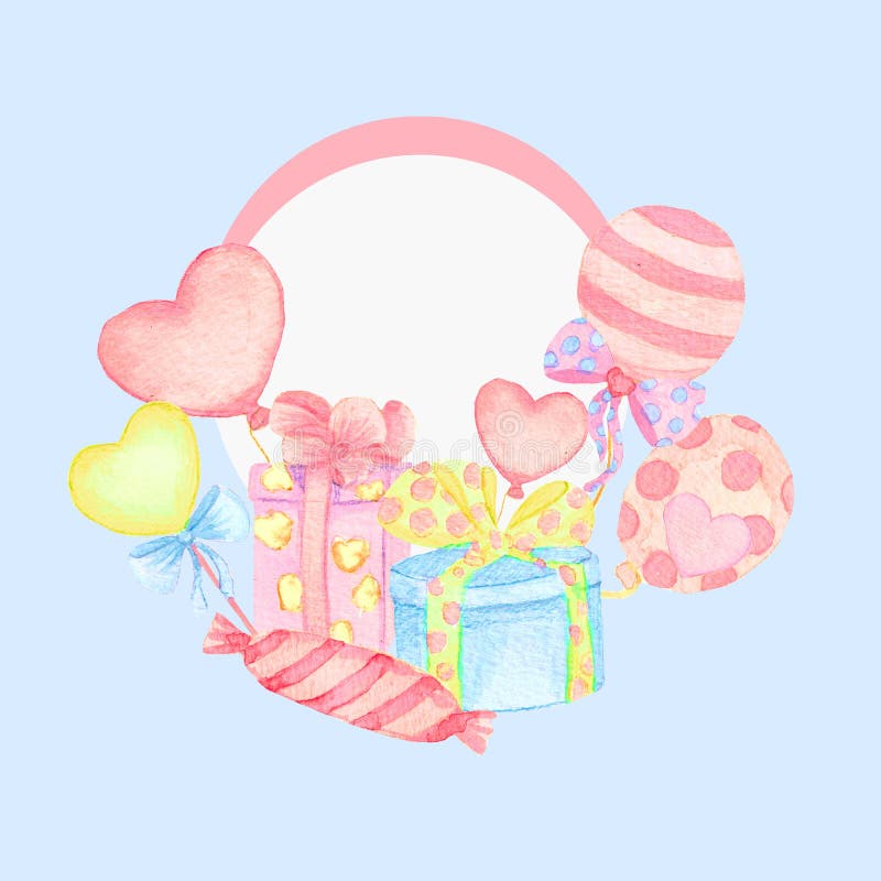 Projeto de cartão do feriado com balão e plano Chuveiro de beb? Papel, álbum de recortes ilustração royalty free Projeto de cartão do feriado com balão e plano Chuveiro de beb? Papel, álbum de recortes ilustração royalty free