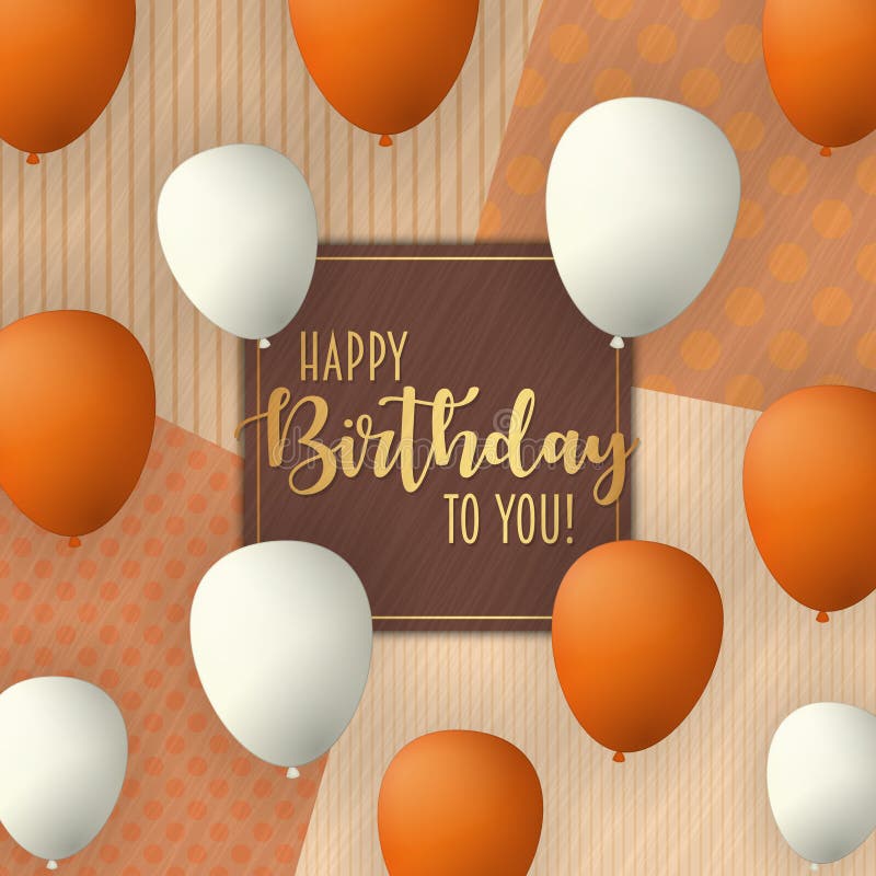 Projeto de cartão do vetor do feliz aniversario com baloons do voo Fundo na moda do vintage ilustração do vetor Projeto de cartão do vetor do feliz aniversario com baloons do voo Fundo na moda do vintage ilustração do vetor
