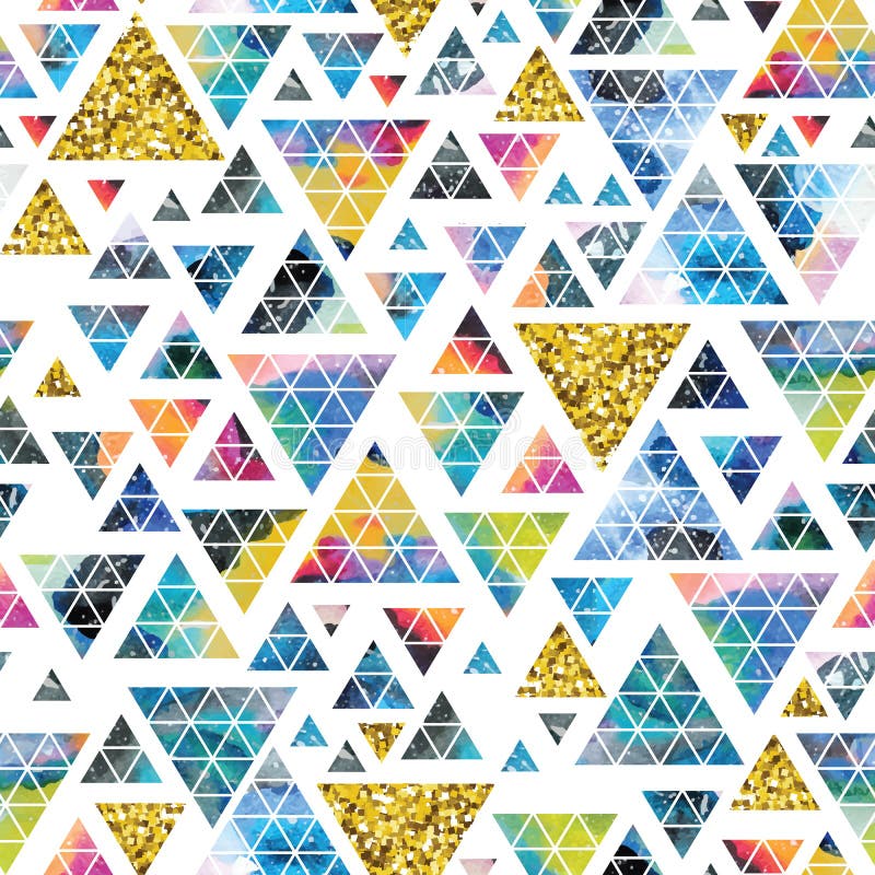 Projeto de espaço triangular Ornamento abstrato da aquarela ilustração do vetor Projeto de espaço triangular Ornamento abstrato da aquarela ilustração do vetor