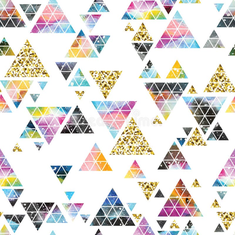 Projeto de espaço triangular Ornamento abstrato da aquarela ilustração do vetor Projeto de espaço triangular Ornamento abstrato da aquarela ilustração do vetor