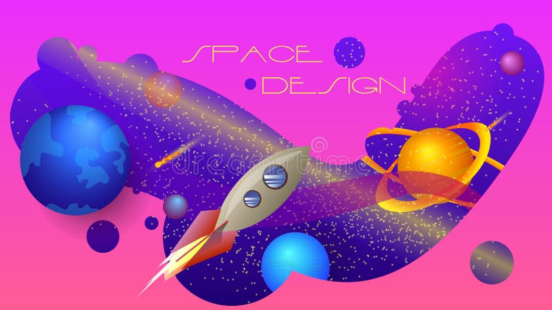 Projeto de espaço uma composição colorida ilustração royalty free Projeto de espaço uma composição colorida ilustração royalty free