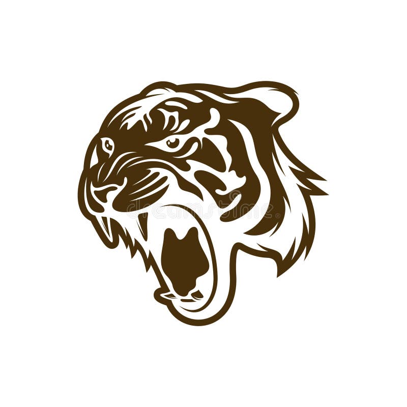 Projeto de ilustração do vetor do tigre de cabeça. modelo de design do logotipo do tigre de cabeça ilustração royalty free