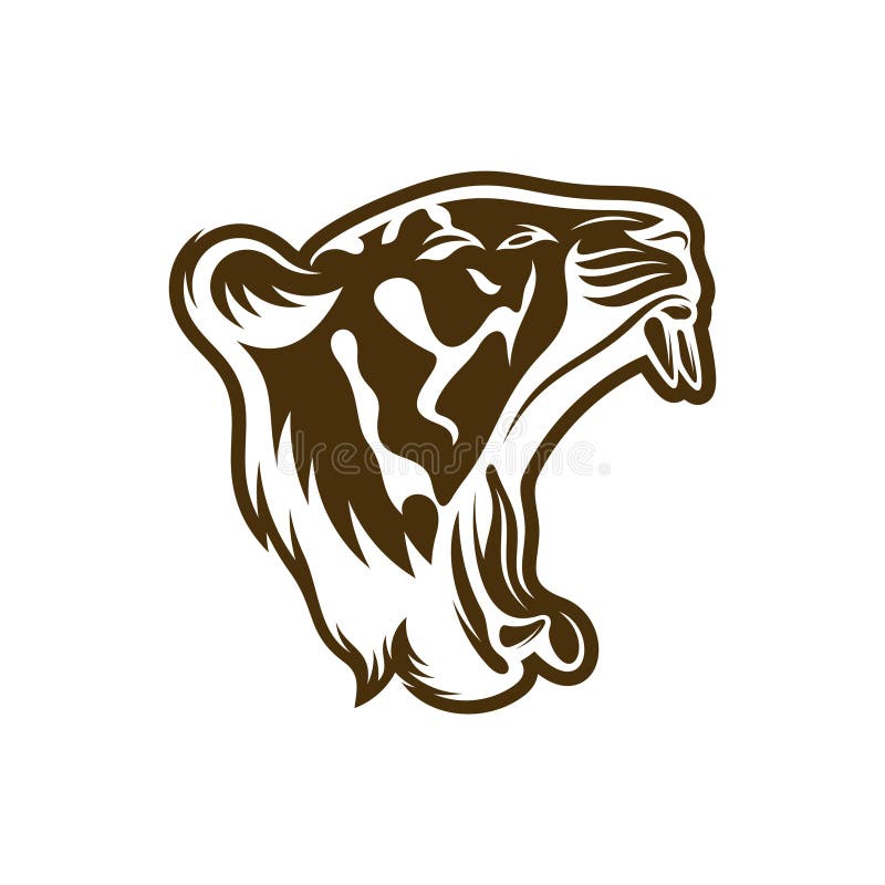 Projeto de ilustração do vetor do tigre de cabeça. modelo de design do logotipo do tigre de cabeça ilustração stock