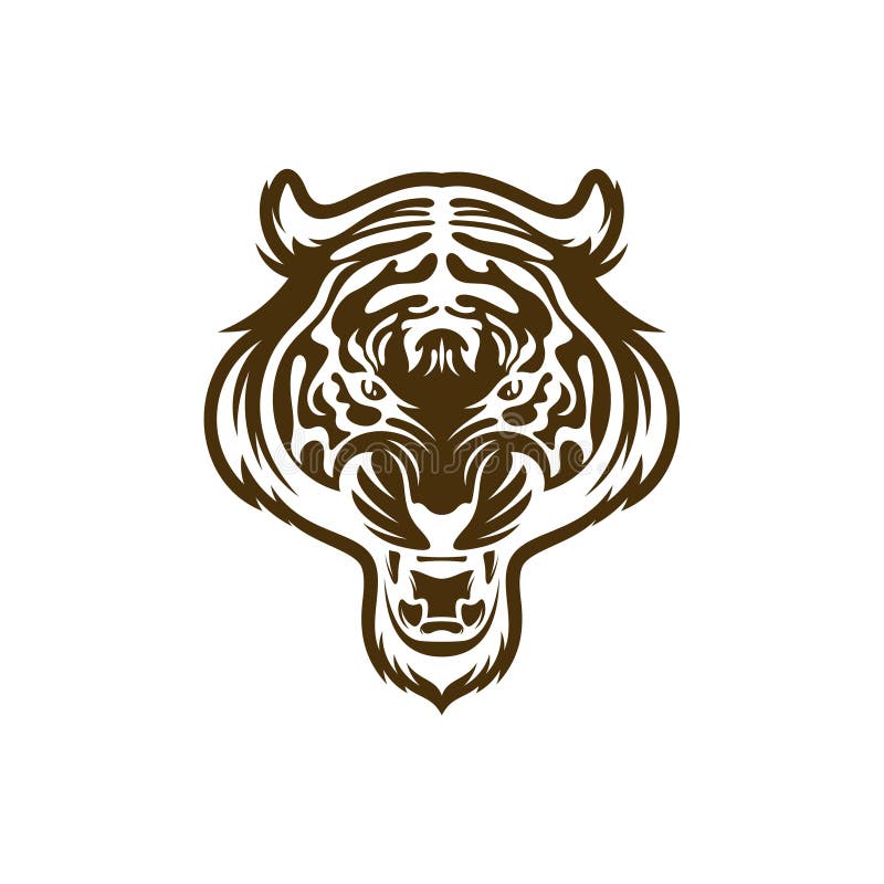Projeto de ilustração do vetor do tigre de cabeça. modelo de design do logotipo do tigre de cabeça ilustração do vetor