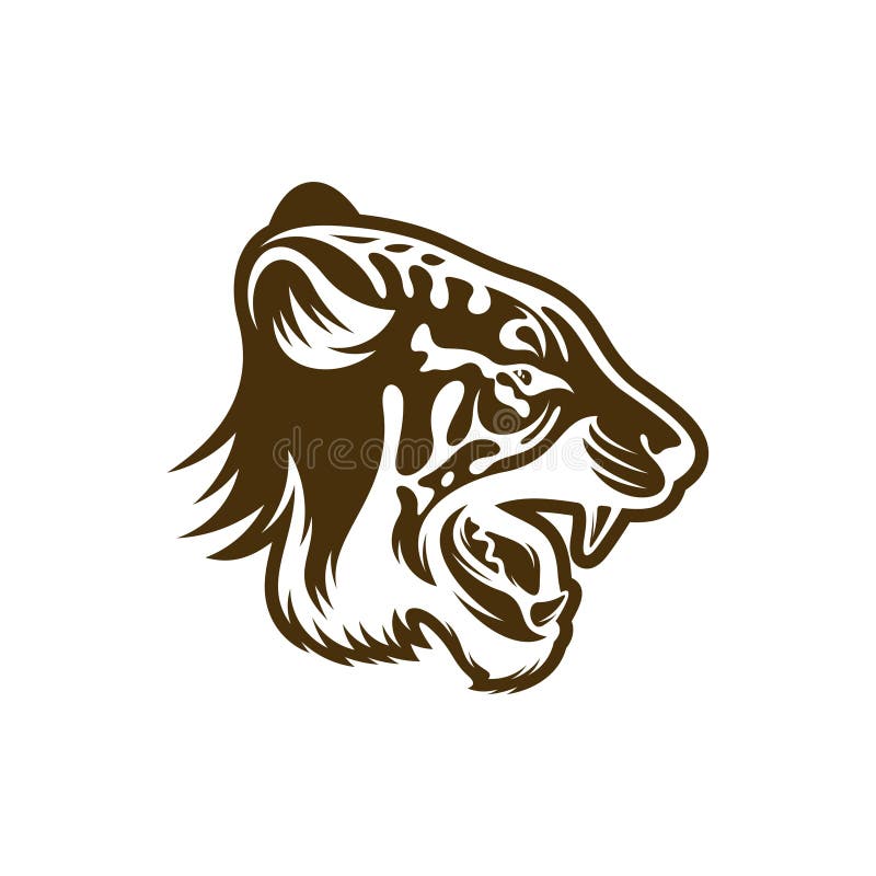 Projeto de ilustração do vetor do tigre de cabeça. modelo de design do logotipo do tigre de cabeça ilustração do vetor