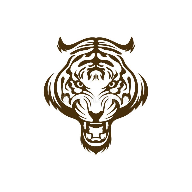 Projeto de ilustração do vetor do tigre de cabeça. modelo de design do logotipo do tigre de cabeça ilustração do vetor