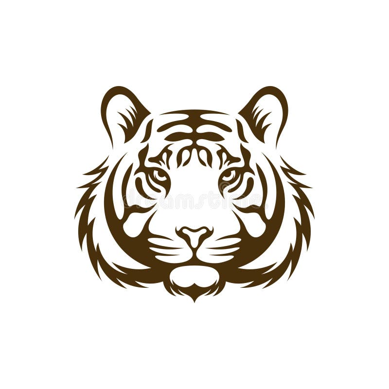 Projeto de ilustração do vetor do tigre de cabeça. modelo de design do logotipo do tigre de cabeça ilustração stock