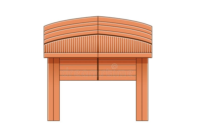 Projeto de madeira Tail?ndia e ?sia da porta de entrada na ilustra??o branca do fundo ilustração do vetor Projeto de madeira Tail?ndia e ?sia da porta de entrada na ilustra??o branca do fundo ilustração do vetor