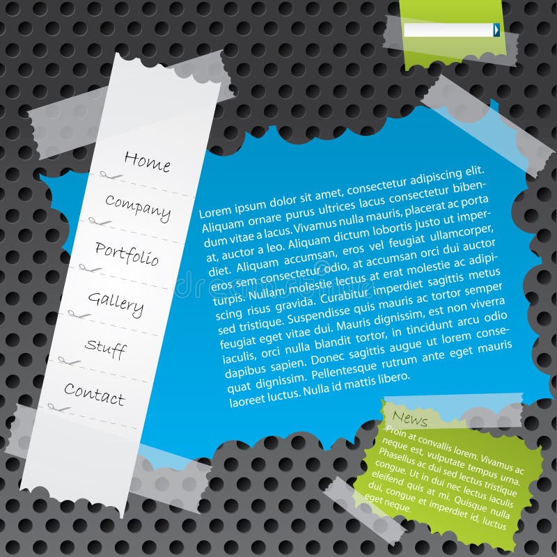 Design de modelo de website com papel rasgado ilustração royalty free