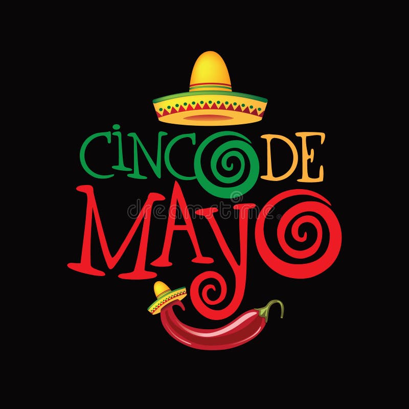 Projeto de rotulação tirado mão de Cinco De Mayo ilustração royalty free Projeto de rotulação tirado mão de Cinco De Mayo ilustração royalty free