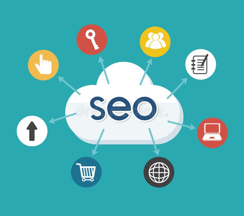 Projeto de SEO ilustração stock Projeto de SEO ilustração stock