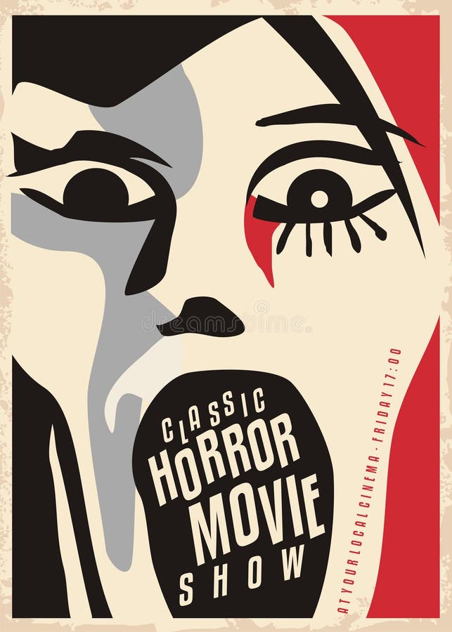 Projeto Do Cartaz De Filmes De Terror Ilustração do Vetor