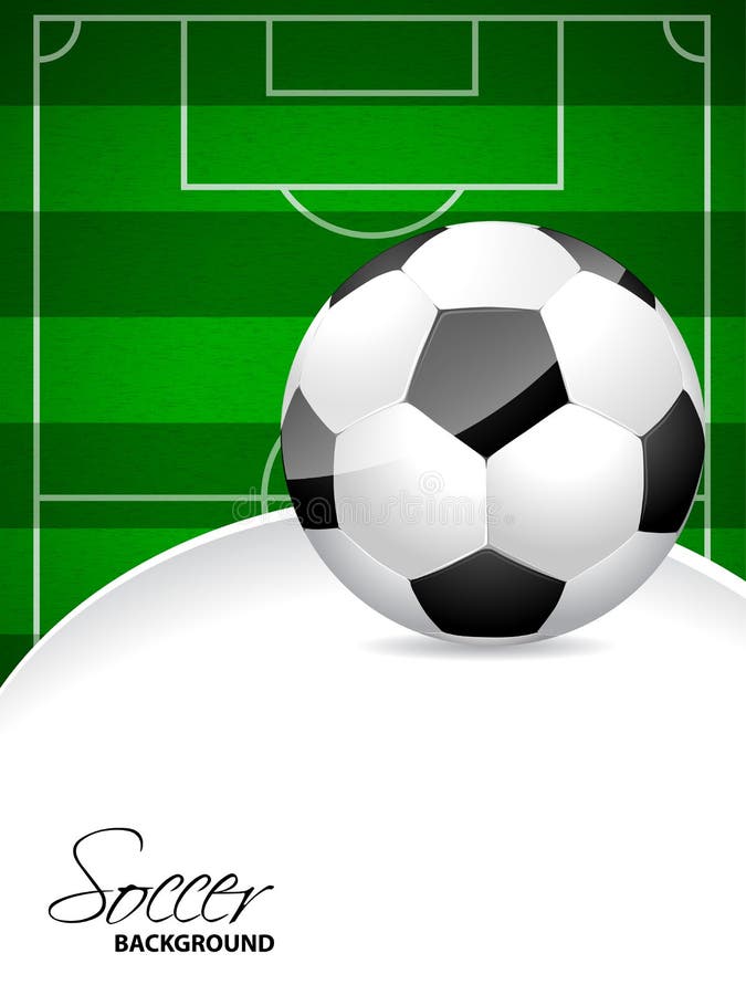 fundo abstrato na forma de um campo de futebol com uma bola e uma rede e