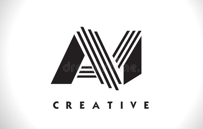 Projeto do AM Logo Letter With Black Lines Linha vetor Illus da letra