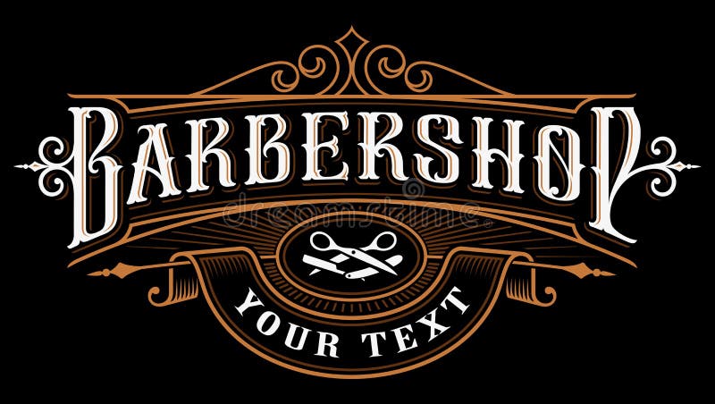 Design de logotipo para barbearia. ilustração royalty free