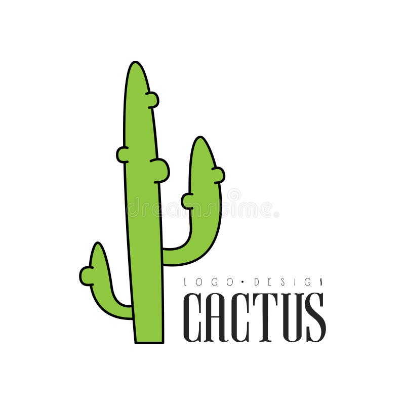 Um Desenho De Logotipo Simples De Um Cacto Ilustração Stock - Ilustração de  deserto, arte: 271890624