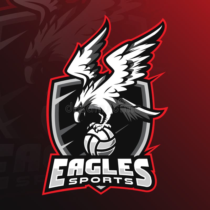 Projeto do logotipo da mascote do vetor de Eagle com estilo moderno do conceito da ilustração para a impressão do crachá, do embl ilustração royalty free Projeto do logotipo da mascote do vetor de Eagle com estilo moderno do conceito da ilustração para a impressão do crachá, do embl ilustração royalty free