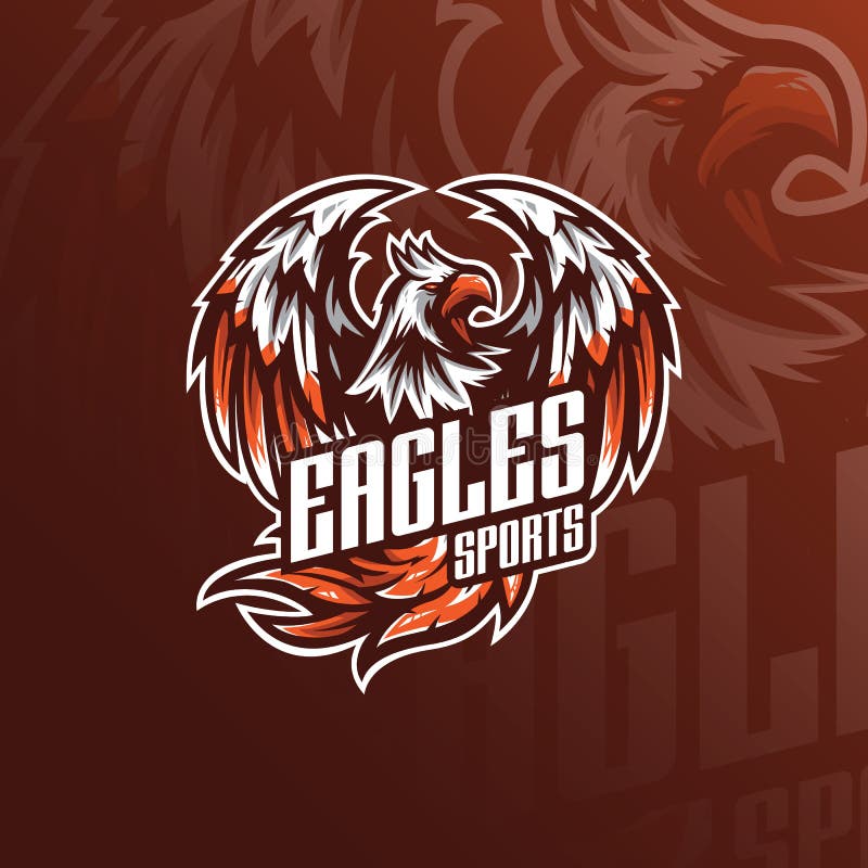 Projeto do logotipo da mascote do vetor de Eagle com estilo moderno do conceito da ilustração para a impressão do crachá, do embl ilustração stock Projeto do logotipo da mascote do vetor de Eagle com estilo moderno do conceito da ilustração para a impressão do crachá, do embl ilustração stock