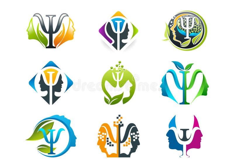 Projeto do logotipo do conceito da psicologia ilustração stock Projeto do logotipo do conceito da psicologia ilustração stock