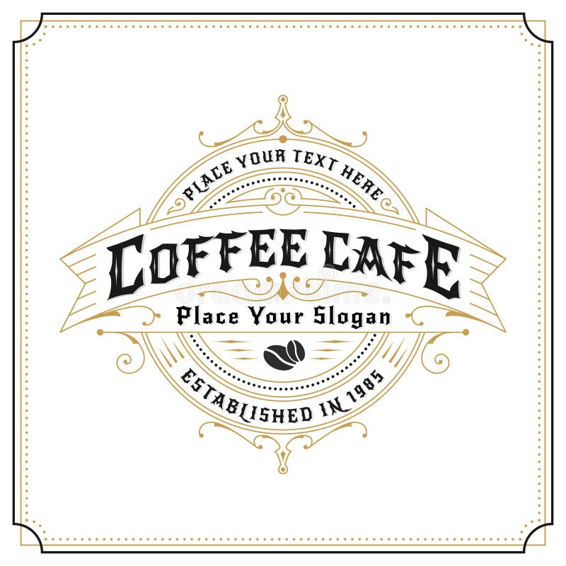 Logotipo com moldura vintage ilustração royalty free