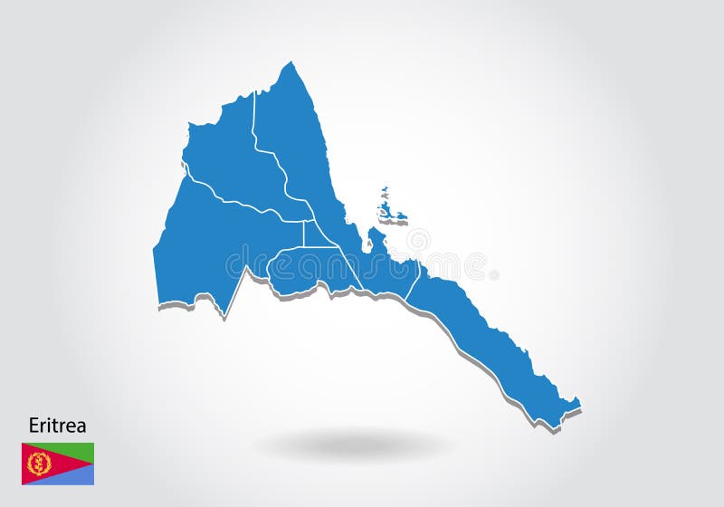 Projeto do mapa de Eritreia com estilo 3D Mapa azul de eritrea e bandeira nacional Mapa simples do vetor com contorno, forma, esb ilustração do vetor Projeto do mapa de Eritreia com estilo 3D Mapa azul de eritrea e bandeira nacional Mapa simples do vetor com contorno, forma, esb ilustração do vetor