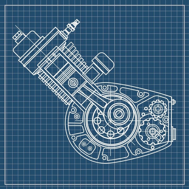 Motor De Combustão Interna O Motor Do Desenho Da Máquina Na Seção,  Ilustrando a Estrutura Interna - Ilustração do Vetor - Ilustração de  transporte, técnico: 112905199