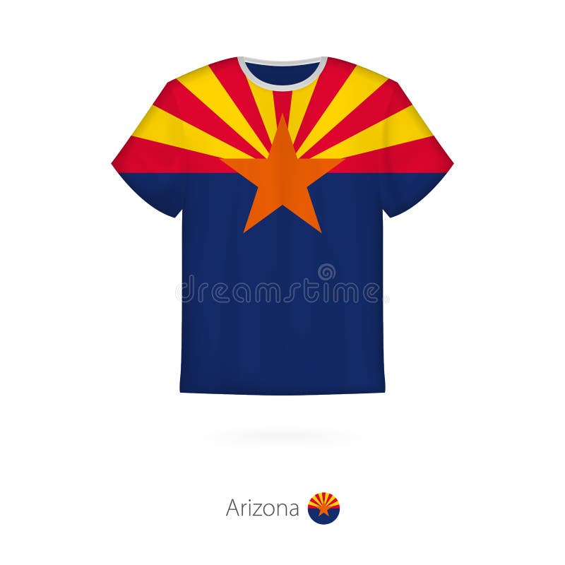 Projeto do t-shirt com a bandeira do Arizona U S estado ilustração stock Projeto do t-shirt com a bandeira do Arizona U S estado ilustração stock