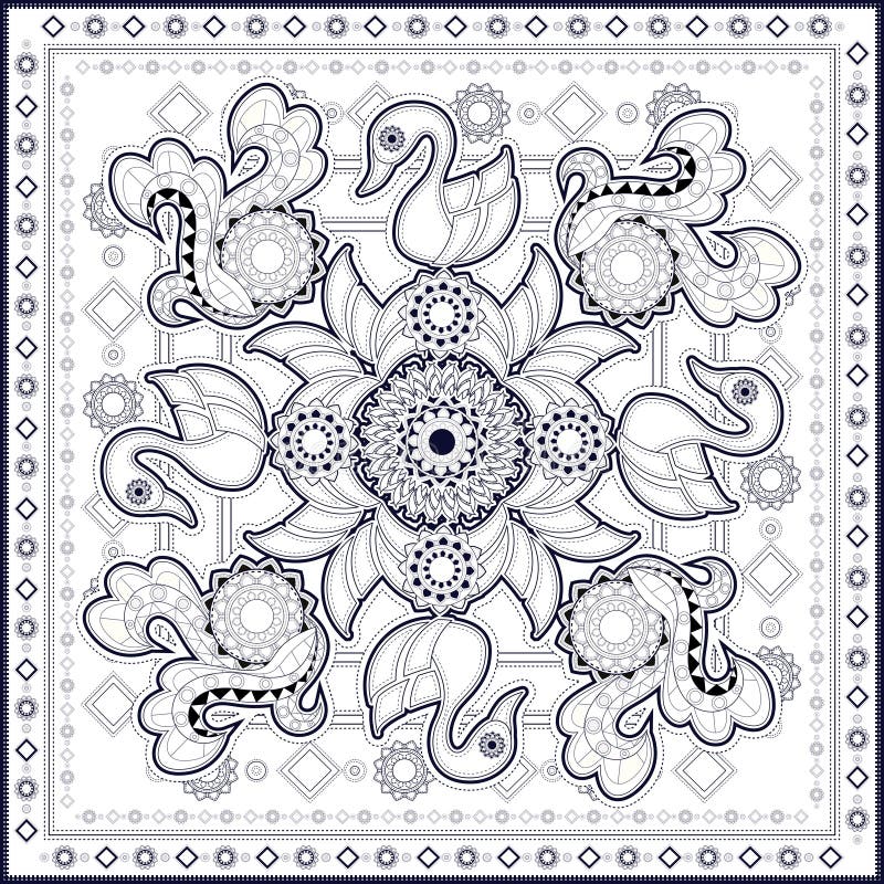 Projeto do teste padrão da cisne ilustração royalty free Projeto do teste padrão da cisne ilustração royalty free