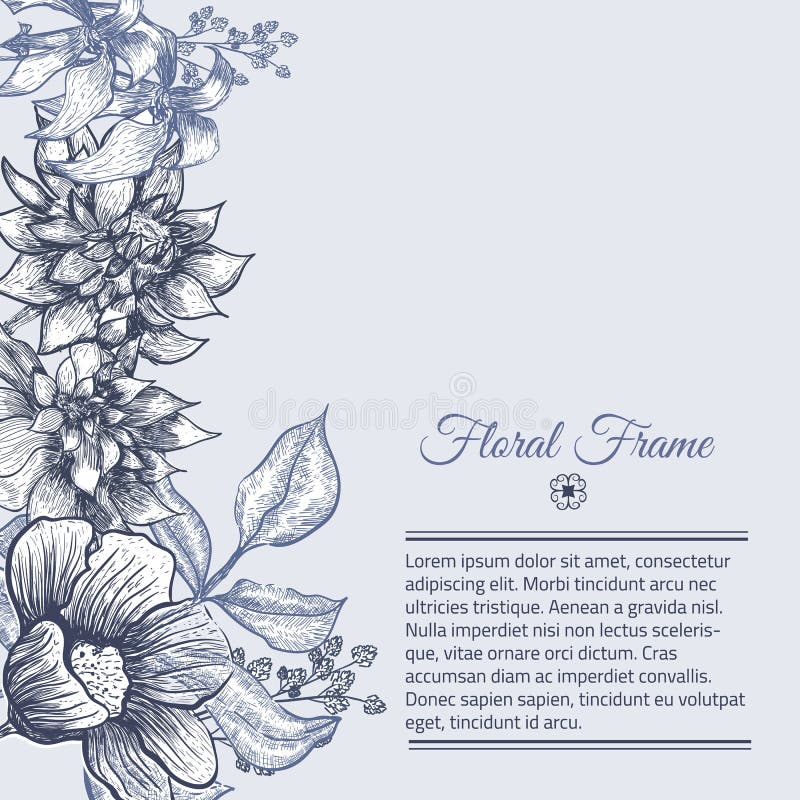 Projeto floral do fundo do quadro do vintage do vetor ilustração royalty free Projeto floral do fundo do quadro do vintage do vetor ilustração royalty free