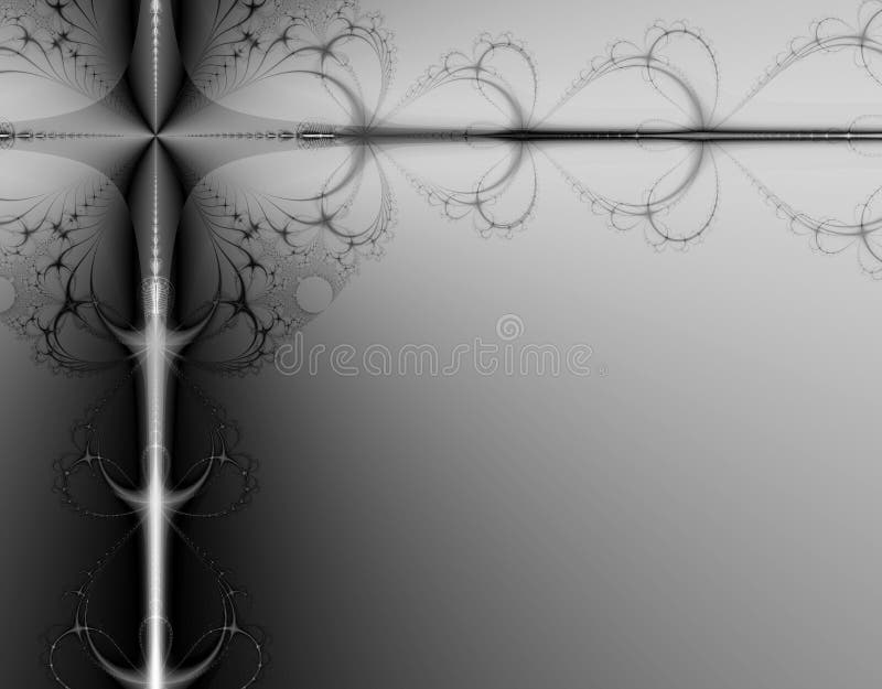 Desenho fractal em tons de cinza ilustração stock