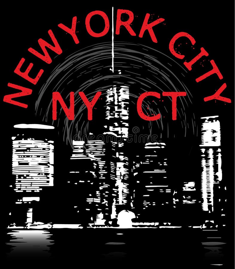 Projeto gráfico do T de New York City ilustração do vetor Projeto gráfico do T de New York City ilustração do vetor