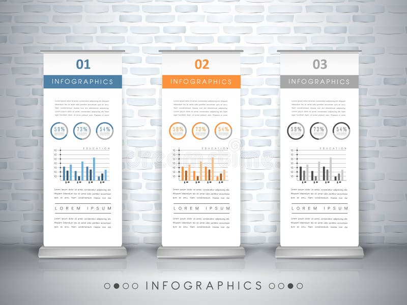 Projeto infographic do molde do conceito da exposição ilustração stock Projeto infographic do molde do conceito da exposição ilustração stock